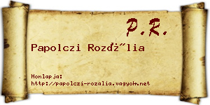 Papolczi Rozália névjegykártya